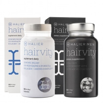 Halier Hairvity Women and Men Set ZESTAW Suplement diety do włosów 60 kaps. + Suplement diety do włosów dla mężczyzn 60 kaps.